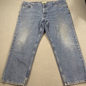 JEANS STRAIGHT TAPERED L. L. BEAN MENS 44X29 CLASSIC FIT BLUE DENIM JEANS